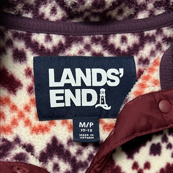 Patagonia and Lands' End Women’s Fleece Pullovers - Brown and Red Pattern - Picture 6 of 9